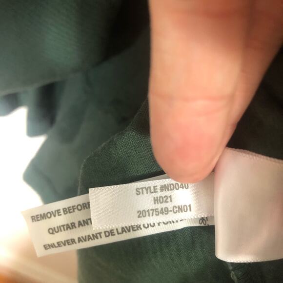 Madewell Dress A Line Voluminous Tiered Corduroy Puff Sleeve Green Mini Pockets - Picture 7 of 8